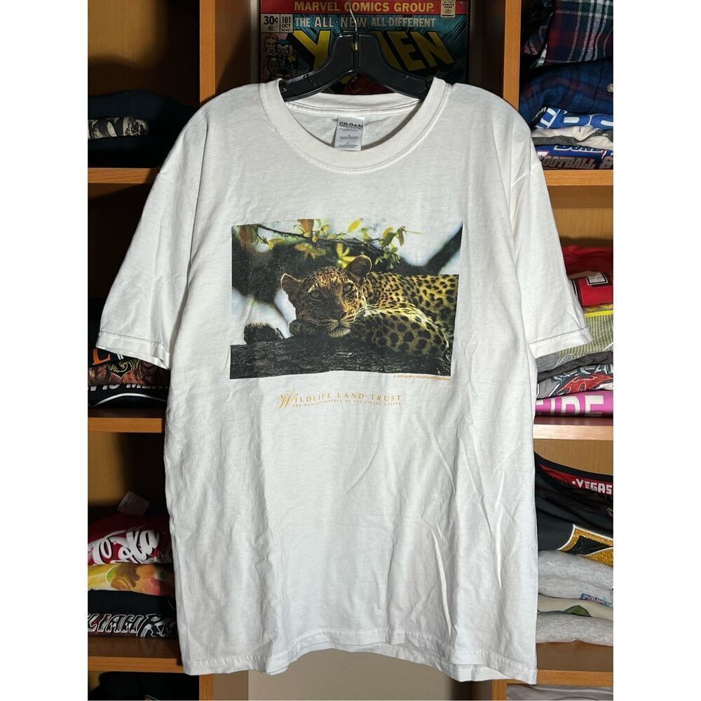 Vintage 2004 Leopard Wildlife Land Trust Nature Tee